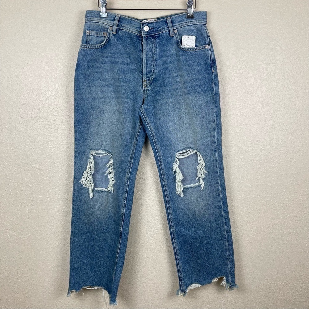 Free People We the Free Women's Maggie Mid Rise Straight Leg Jean Size 27